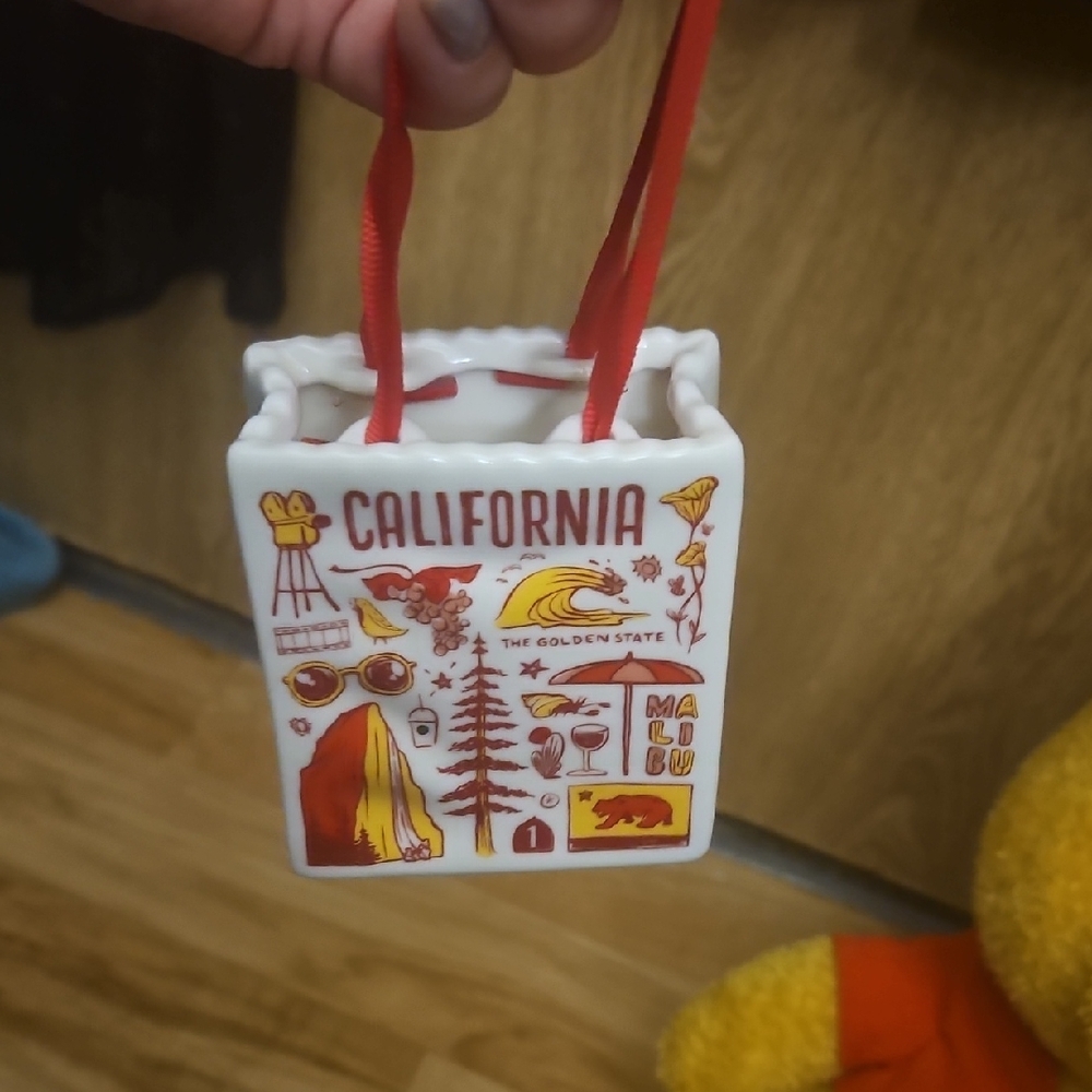 Starbucks Been There Series California Ceramic Tote Bag Ornament, 2019